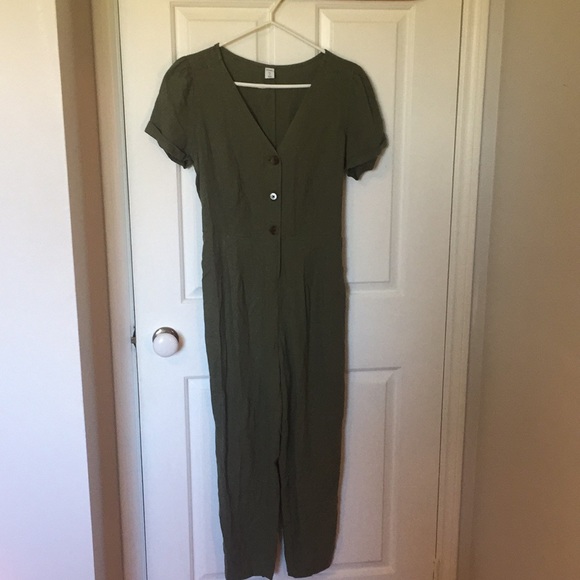 Olive green summer jumpsuit - Picture 3 of 6